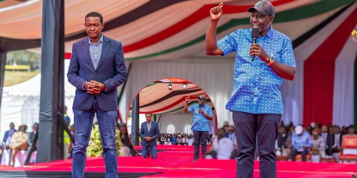 Mutua Addresses Viral Image of Him Kneeling Beside Ruto